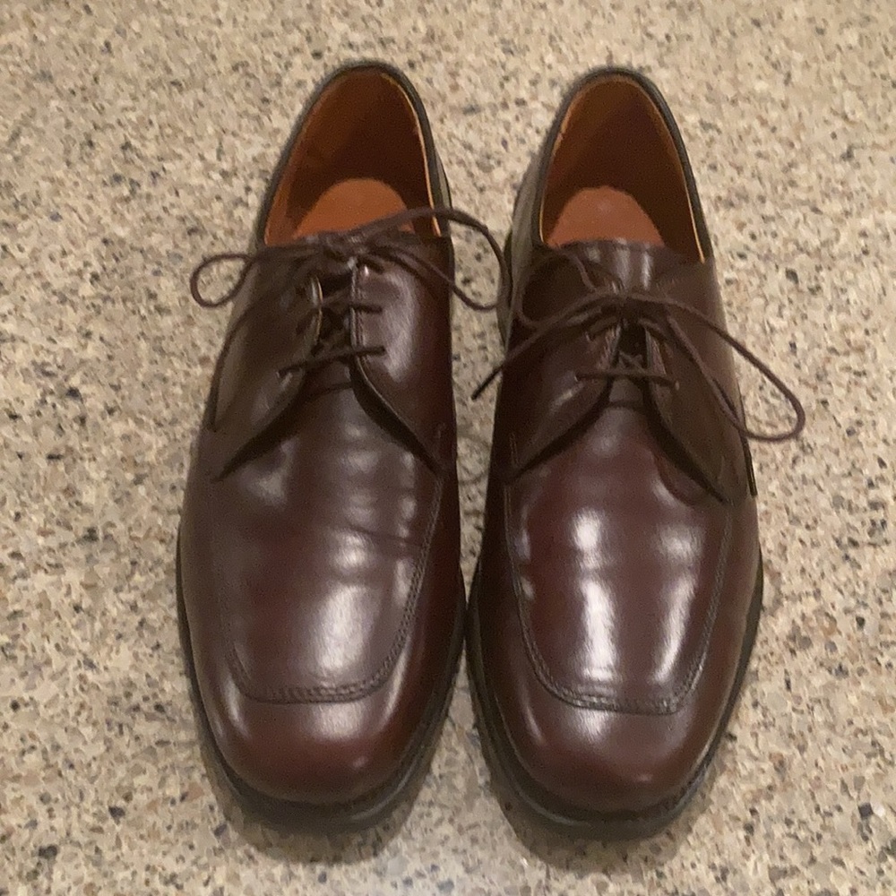 Size 7.5 EEE Allen Edmonds Burton Blucher Shoes Brown Leather - Picture 2 of 11